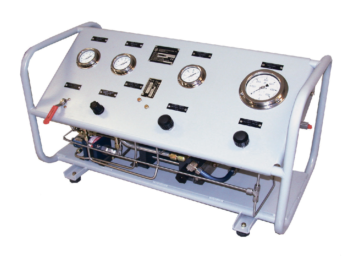 Leak Test Benches: Test benches for leak pressure testing with helium, helium-air mix, helium-nitrogen mix.