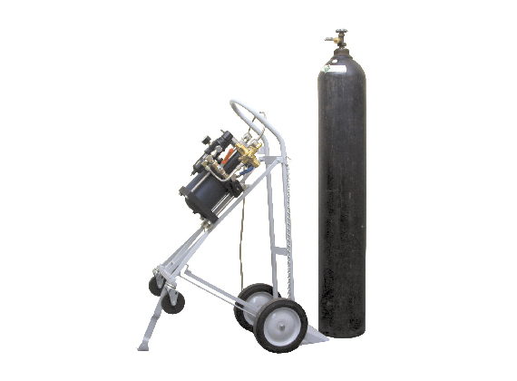 Mini gas booster on a cart